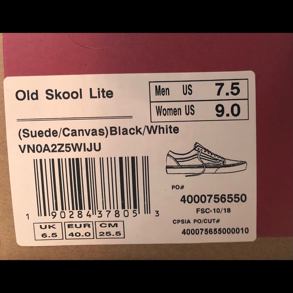 Vans Old Skool Lite (Suede/Canvas) “Black/White” - Picture 7 of 7